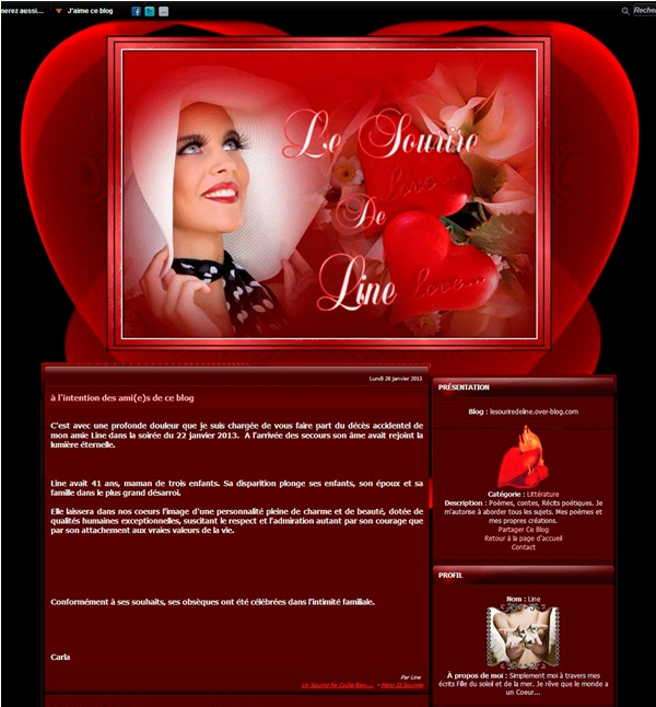  - Annonce du décès de Line-22 janvier 2013