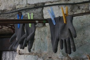 Gants et pinces à linge